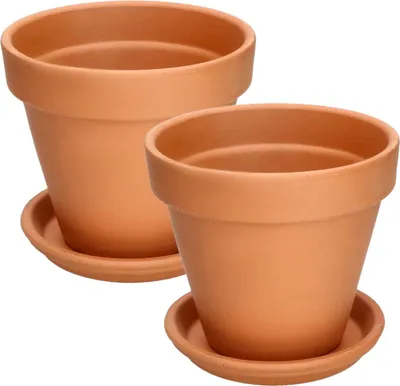 Produktbild von KOTARBAU® 2er Set Blumentopf Übertopf aus Terrakotta ⌀ 17 cm für Innenräume und Gärten