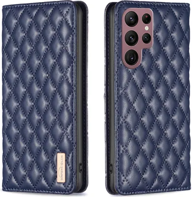 Produktbild von Galaxy S22 Ultra 5G Hülle, Elegant Bookstyle Flip Leder Kartenfächer Schutzhülle mit Ständer für Samsung Galaxy S22 Ultra 5G Blau