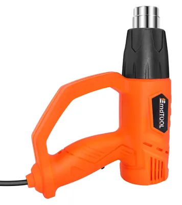 Image de Pistolet thermique - Souffleur d'air chaud - 300 °C / 600 °C - 2000 W - 4 buses - 220 V - Orange