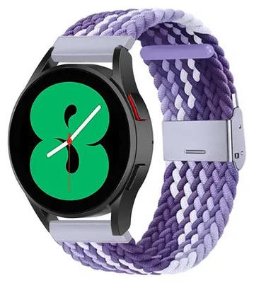 Produktbild von By Qubix Geflochtenes Nylonarmband - Helllila / Lila - passend für Samsung Galaxy Watch 6 - 40 mm & 44 mm