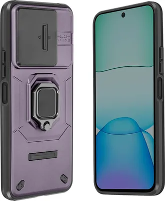 Obrázek produktu pro Avizar, Redmi 13 nárazuvzdorné kroužkové pouzdro s posuvným krytem fotoaparátu, tmavě fialové