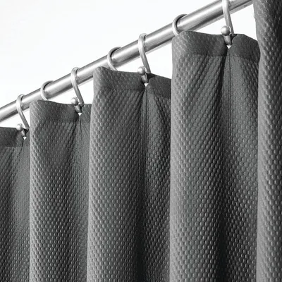 Produktbild von mDesign Luxus Duschvorhang Badewannenvorhang Waffelmuster Polyester Dunkelgrau
