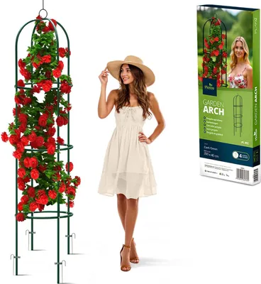 Obrázek produktu pro Plonos PL-992 Zahradní kovová opora pro popínavé rostliny 200 cm, zelená
