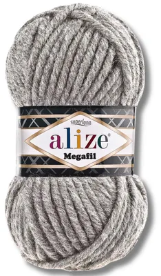 Immagine prodotto di Alize 1x 100g Superlana Megafil, filato spesso, tinta unita, ideale per uncinetto e maglia (grigio melange - 21)