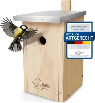 Produktbild von Nistkasten für Meisen mit Metall-Dach - Wetterfest