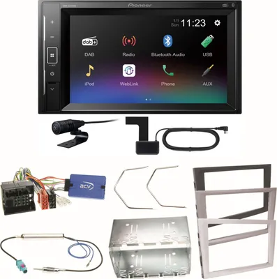 Produktbild von Pioneer DMH-A240DAB Digitalradio Bluetooth Einbauset für Opel Vectra C Meriva Vivaro Combo