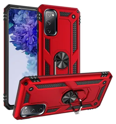 Zdjęcie produktu dla Etui na telefon komórkowy Armor Shield do Samsung Galaxy S20 FE pokrowiec Ultra Hybrid Case pokrowiec ochronny na telefon komórkowy, czerwony
