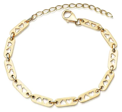 Produktbild von MATERIA by Matthias Wagner Damen Armband gold mit Herzen aus 925 Silber vergoldet 17,5-22cm SA-139