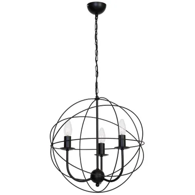 Zdjęcie produktu dla Lampa wisząca Globe czarny matowy 3xE14x15W metal wym:95x40x40cm IP20 Luminex