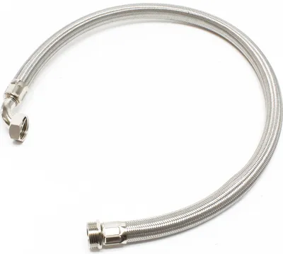 Wiltec Stahlflex Wasserschlauch 0,6 m DN25 32,89 mm für Hauswasserwerke, Flexschlauch, Panzerschlauch für Pumpe, Hauswasserwerke und Druckkessel