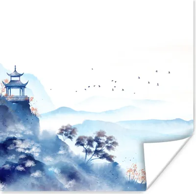 Produktbild von MuchoWow® Poster Malerei - Ölfarbe - Natur 50x50 cm - Wohnzimmerdekoration