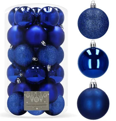 Image de SPRINGOS Boule de Noël 30 pièces incassables 6 cm Boule de Noël Scintillant Mat Brillant