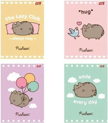 Obrázek produktu pro Zeszyt A5 32 kartki linia laminowana okładka Pusheen 15 sztuk