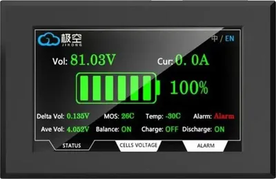 Produktbild von Intelligentes Batteriemanagementsystem, Aktives Balancing, Bluetooth-Überwachung, 4,3 Zoll LCD
