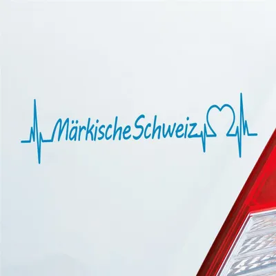 Produktbild von Auto Aufkleber Märkische Schweiz Puls Herzschlag mit Ferien Region Motiv 19x5 cm Hellblau Sticker Heckscheibenaufkleber