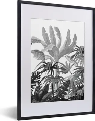 Produktbild von MuchoWow® Gerahmtes Poster Design - Pflanzen - Dschungel 30x40 cm - Poster mit Schwarzem Bilderrahmen Wandposter Rahmen Foto Bilder - Wandposter Schlafzimmer