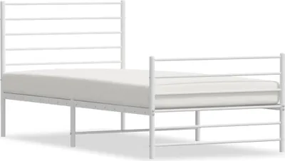 Obrázok produktu pre vidaXL Detská posteľ s čelom a nohami kovová biela 90x190 cm