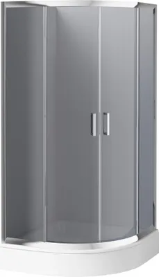 Produktbild von BADLAND Duschkabine Viertelkreis Funkia 80x80 185cm Gehärtetes Grafit Glas