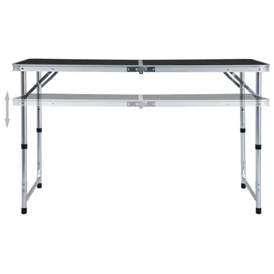 Immagine prodotto di Tavolo da Campeggio Pieghevole in Alluminio Grigio 120x60 cm