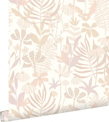 Obrázek produktu pro ESTAhome tapeta tropické listy a květy béžová 50 x 900 cm