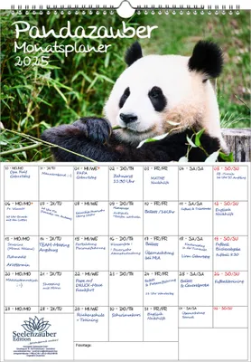 Produktbild von Pandazauber Planer DIN A3 Kalender für 2025 Panda - Seelenzauber