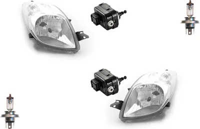 Produktbild von Scheinwerfer passend für Toyota Yaris XP9 06-08 mit H4 Links Rechts + Stellmotor 811700D120 8566152010 26056AX600 811300D120 Johns