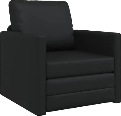 Zdjęcie produktu dla vidaXL Sofa rozkładana 60 cm czarna imitacja skóry