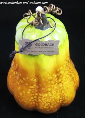 Produktbild von Keramik-Kürbis Flaschenkürbis Orange/Braun ca. 17 x 15 x 24 cm
