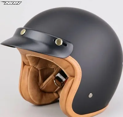 Produktbild von Mattschwarzer Jethelm - Nox N243 Retrohelm mit ECE 22.06 Zulassung - Rollerhelm - Jethelm mit Komfortfutter - Motorradhelm -  Größe S (55 bis 56cm)