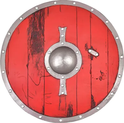 Produktbild von LARP Wikinger Schild, rot, 60 cm “Skjaldar”