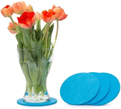 Image de Sous-verres ronds Vilten, 15 cm, bleu clair