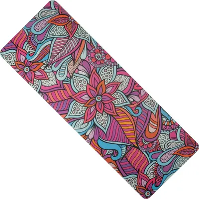 Image de YATE Tapis de yoga en caoutchouc naturel, motif W, 4 mm - rouge