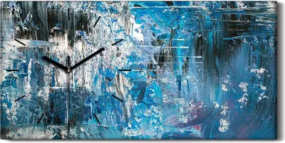 Produktbild von Wanduhr Uhr Wandbild Leinwand Geräuschlos 60x30 Malerei Abstrakte Kunst - schwarze Hände