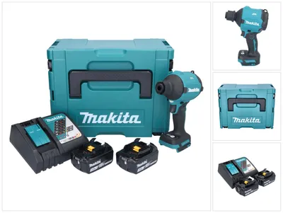 Immagine prodotto di Soffiatore a batteria Makita DAS180RFJ 18V Brushless + 2 batterie da 3,0Ah + caricatore + valigetta Makpac