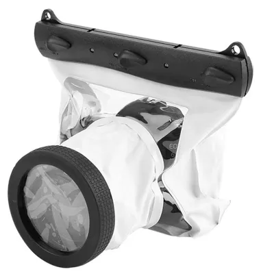 Imagen del producto de Caja estanca para cámaras submarinas. Resistente al agua hasta 20 metros. Carcasa universal para cámaras DSLR. Ideal para fotografía submarina. Completamente sellada. Protección máxima