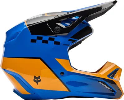 Image de Casque de motocross FOX V1 Collect, bleu/orange, XS (53/54)