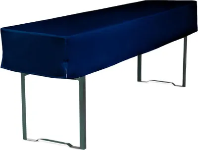 Produktbild von TexDeko Biertischhusse Tischdecke 3/8 Länge für Bierzelttisch Premium blickdicht waschbar 220x50x30cm (Dunkelblau)