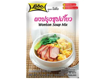 Produktbild von Lobo Mix für Wonton Suppe 40g | Wantan Würzpulver für Wan Tan Suppen nach Wenchou Art