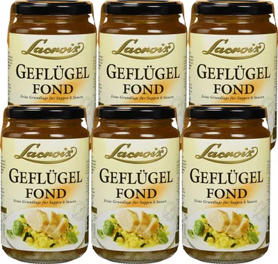 Produktbild von Lacroix Geflügel Fond Grundlage für Suppen oder Saucen 400ml 6er Pack