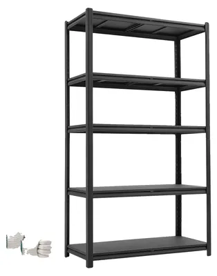 Immagine prodotto di VEVOR scaffalatura di stoccaggio 907kg senza bulloni scaffalatura per cantina regolabile 5 ripiani 457.2x1016x1828.8mm scaffalatura di stoccaggio per cucina officina cantina stoccaggio nero