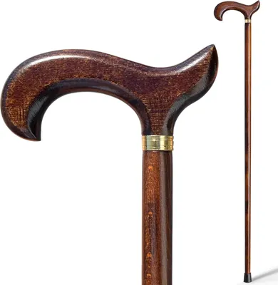 Produktbild von Steunstok dunkelbraun Holz 92 cm sehr robust - Gehstock für Senioren