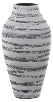 Produktbild von Tischvase aus Keramik in Weiß und Grau, 20 x 40 cm
