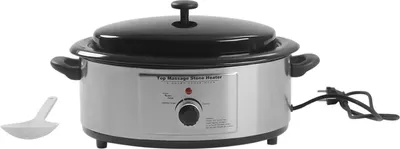 Immagine prodotto di Apparecchio per massaggio con pietre calde - Scaldapietre da 6 litri - 750 W - Temperatura regolabile fino a 100 °C - 220 V CA - Nero naturale