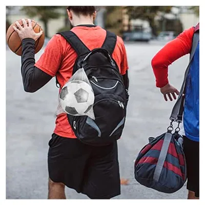Produktbild von 10 Netzbeutel mit Kordelzug, multifunktionale Nylon-Netzbeutel für Sport, Schwimmen, Strand, Reisen, Fitnessstudio, Camping, Training (30 x 30 cm)
