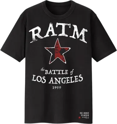 Obrázek produktu pro Rage Against The Machine Battle Star (Back Print) Black L Tričko