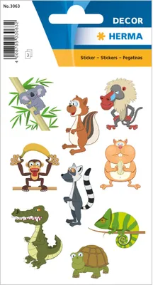 Image de Herma DECOR Autocollants Zoo - motifs d'animaux, 3 feuilles, 27 pièces