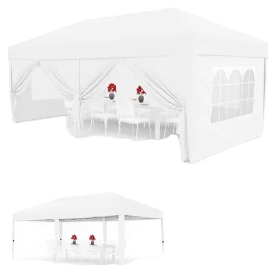 Immagine prodotto di Tenda da sole pieghevole, impermeabile, regolabile in altezza, bianca, 3x6 m