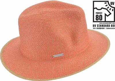 Seeberger Rollbarer Fedora Strohhut aus Borte UV-Schutz 80 in braun