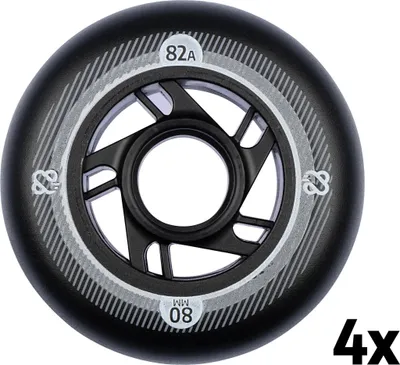 Obrázek produktu pro sada 4 koleček pro inline brusle - 80 × 24 mm černá | OdolnáPolyuretankolečka pro vaše inline brusle