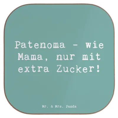 Produktbild von Mr. & Mrs. Panda Untersetzer für Gläser Spruch Patenoma Liebe - Meeresbrise - Geschenk, Wertschätzung, Lächeln, Großmutter, Tischuntersetzer, bar, Jubiläen, Verwöhnen